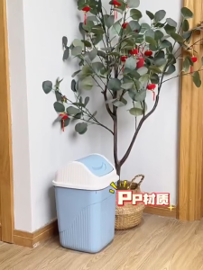【18L Flip Lid Trash Can】 Pressed Type with Odor-Proof Seal Thick Material Large Capacity for Bathroom Toilet Office Home
