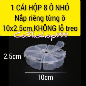 Hộp nhựa trong suốt chia ô đựng phụ kiện đá nail đồ dùng cá nhân (1 CÁI )