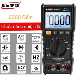 WINAPEX 6000 Đếm Đồng Hồ Vạn Năng Kỹ Thuật Số True RMS Phạm Vi Tự Động AC/DC Điện Áp Đo Dòng Điện NCV Diode Điện Dung Liên Tục Máy Kiểm Tra