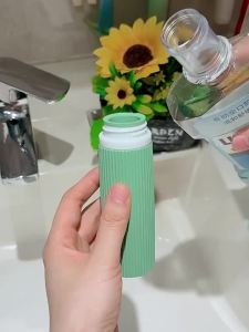 4pcs 100ml/pcs Silicone Travel Bottles Portable Shampoo Dispenser Leak Proof and Squeezable Soap Bottle Bathroom Accessories