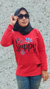KAOS WANITA LENGAN PANJANG TERBARU 2024 FASHION STYLE HIJAB MODEL KEKINIAN JUMBO SAFAYA MERAH RED