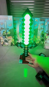 14 Color Changing Diamond Sword Toy Model Light-up Sword Toy Glowing Creative Diamond Sword Night Light Gift