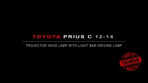 Toyota Prius C 12- Black Projector Head Lamp with Light Bar Left & Right [One Pair]