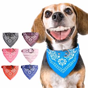 Vòng cổ cho Chó Mèo bằng da PU kèm yếm vải hoạ tiết (mẫu mới) - Love Pets Shop
