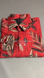 BATIK PUTRA JAWA Motif ALWANERAS Kemeja Batik Pria Slimfit Premium Bahan Katun Lapis Furing