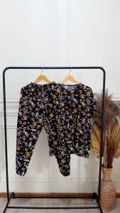 GALERI Setelan Lengan Pendek Wanita Kekinian Peplum Series Setelan Pendek Jumbo