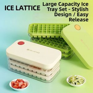 ZHUOLESHI | Food-Grade Pressable Ice Cube Tray for Large Capacity Homemade Ice