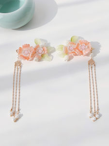 Girls Hanfu Hair Accessories Fairy Tale Flower Tassel Hair Clips Traditional Chinese Style Childrens Fashion Hair Decorations