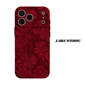BILIBILI | Red Floral Phone Case for iPhone 18 17 16 15 14 13 12 11 Air Pro Max Plus Double-layer Cover