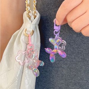 New Candy Color Balloon Dog Keychain for Girls Creative Balloon Dog Phone Chain Key Buckle Accessories Bag Pendant Toys