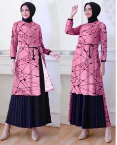 Gamis Sheena Dress Muslim Plisket