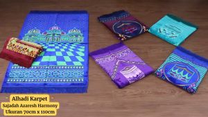 Alhadi Sajadah Azaresh Beludru Harmony Ukuran 70cm x 110cm Tebal Padat Halus dan Lembut Super Spiegel Alas Sholat Dewasa - Batik Alhadi