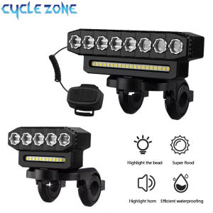 5/8 LED Bicycle Front Light USB Rechargeable 130dB Cycling Bike Horn Easy to Install 6 Modes Bicycle Bell Light