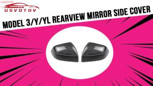 USVOTOV Rearview Side Mirror Guard Cover for Tesla Model 3 Y YL Accessories 2026 2025 Anti-Scratch Protector A Sportier Trim Cap