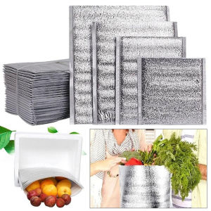 【Home】อาหารแช่แข็งกระเป๋าทนความร้อนอลูมิเนียมฟอยล์หุ้มฉนวนพลาสติกห่ออาหารถุงถนอมอาหาร