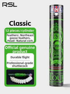 RSL | Ultimate Competition Grade Goose Feather Badminton Shuttlecocks Durable Long Lasting for All Levels Training and Tournament Use
