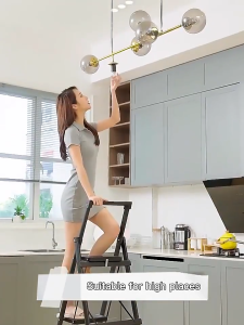 VibeHome Tangga 3/4/5/6/7/8 Step Tangga Lipat Multifungsi Household Steel Ladder Tangga Lipat Aluminium