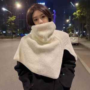 ZHENTAIYUAN | Stylish High-necked Warm Korean Style Multi-purposed Knitted Winter Autumn Scarf