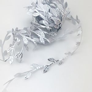 (5 meters/lot) 25mm Christmas Handmade Embossed leaves ribbons leaves laces
