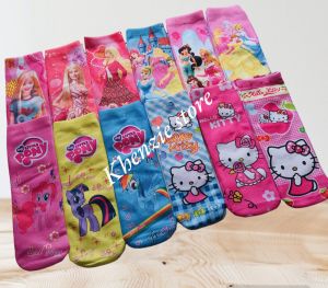 6 pasang kaos kaki anak cewek motif printing kuda poni Frozen hello Kitty Barbie/kaos kaki anak TK SD karakter kartun printing