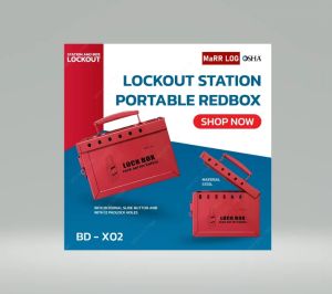 กล่องล็อคนิรภัยเกล่องเหล็กแบบพกพา กล่องใส่กุญแจ PORTABLE STEEL SAFETY LOCKOUT KIT BD-X02 (เฉพาะกล่อง ไม่รวมอุปกรณ์ )