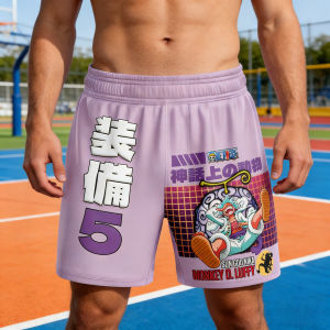 Bandai | 2026 Bandai Luffy Gear 5 Sun God Nika V2 Shorts Men ONE PIECE Shorts Summer Beach Trunks Japanese Cosplay Bathing Kid Shortx Y2k