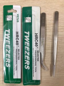 Nhíp nhặt lông Yến 2 cái thẳng cong bằng inox