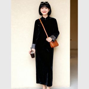 XIUMEI | Bộ Áo Sơ Mi Đen Phong Cách Trung Quốc Retro Elegance