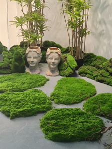 Artificial Lawn Green Plant Landscape Moss Fake Flower Skin Velvet Soft Decoration Lawn Rose Decoration Rural Style Set