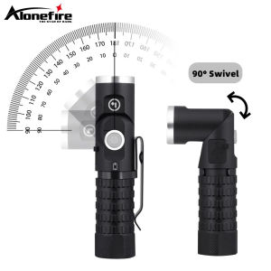 Alonefire X93 P8 LED Flashlight 90°Twist Camping Lamp Outdoors Waterproof Emergency EDC Torch