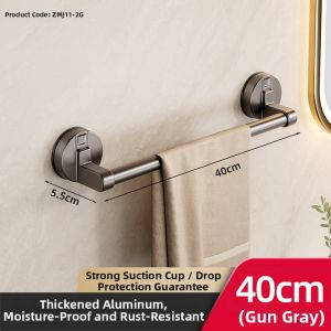 SHENYUAN | Suction Bathroom Towel Rack No Drilling Dual Rod Hanging Shelf