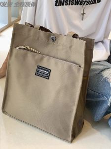 Mens Casual Canvas Handbag Large Capacity Shoulder Bag Tote Bag Document Bag Commuter Bag Outdoor Sports Bag Leisure Hobo Bag
