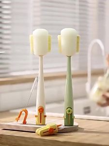 Multi-Functional Household Cup Brush 5-in-1 Multi-Purpose Cup Cleaning Brush Set For Crevices Nipples Bottles Straws And Cups