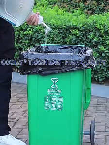 【25PCS/10PCS】 Super Strong Load-Bearing Flat-Mouthed Garbage Bag Garbage Bag Black Trash Bag Plastic Bags Trash Bagsbiodegradable Trash / Garbage Bag / Plastic Trash Bags / Small/Medium/Large/Xl/Xxl Large Per Roll