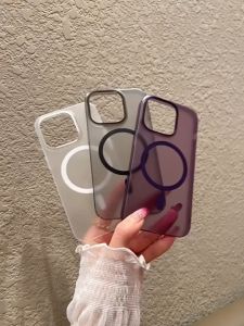 เคสแม่เหล็กโปร่งแสงแบบบางเฉียบ For iPhone 13 Pro Max 11 12 13 14 15 16 17 16Pro Max Magsafing Case เคสไอโฟน11 13promax 17 Air เคสโทรศัพท์ชาร์จไร้สายแบบแม่เหล็ก
