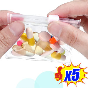 5PCS Pill Pouch Bags Zippered Pill Pouch Reusable Pill Bags Clear EVA Pill Bag Self Sealing Medicine Organizer Storage Bags