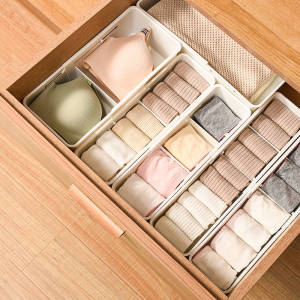 Underwear Socks Storage Organizer for Drawer and Closet Expandable Wardrobe Organizer Adjustable Drawer Tray with Dividers