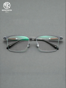 MOKCHEON | Large Face Fit Luxury Business Partial Frame Eyeglasses 150mm