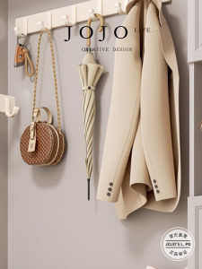 JOJOS L PD.Around Wall-Mounted Bathroom Hook Door Back Milk White No-Drilling Required Space Aluminum Material Hooks