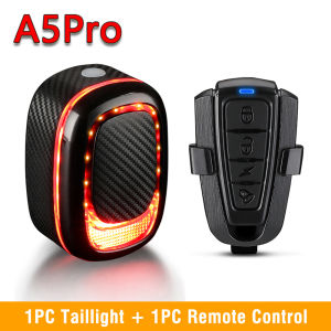 Bicycle Alarm Taillight Anti Theft Bike Light Smart Auto Brake Sensing Remote Control USB Charging Waterproof Lamp