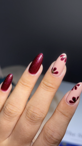 Modelones Cat Eye Gel Nail Polish Set Glass Bottle 6 Colors Glitter Nude Shiny Champagne Burgundy