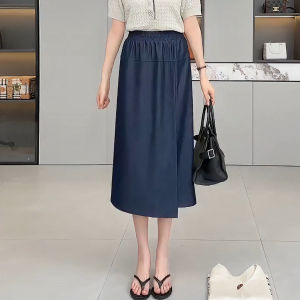 XIANGHOUMINCHU | Cool Touch Black Blue Wide Leg Culotte Pant Womens