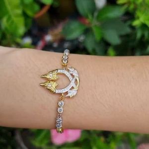 สร้อยข้อมือ นาคเกี้ยว พญานาค เกี่ยวรัก ฝังเพชร สุดยอดเครื่องรางเสริมดวงเรื่องของความรัก ปรัปขนาดได้ งานจิวเวอรี่ไม่ลอกไม่ดํา