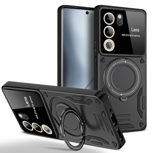 Shockproof Armor Phone Case For VIVO V27 V27E Pro V25E V29 V30 V50 V70 V60 Lite 5G Camera Protection Rotate Kickstand Back Cover