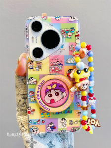 Huawei Pura70Pro+ New Model Phone Case Ultra Cute Cartoon Colorful Grids Small New Rotating Stand Bracelet Mate70Pro+ Dual Layer Silicone Mate60/50/40Pro Women