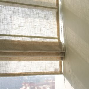 LIANHUAJI | Minimalist Linen Semi-Transparent Roman Curtain
