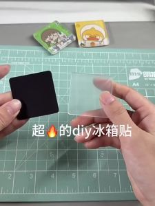 5-10Set DIY Acrylic Fridge Magnet Set Creative Square Decorative Adhesive Stickers Blank Magnets for Use Festival Handmade Gift
