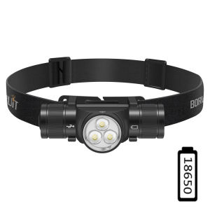 BORUiT HP330 3*LEDs Headlamp 1200LM Powerful Type-C Rechargesble Headlight Waterproof Camping Fishing Head Torch Lantern