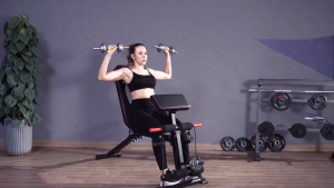 JF Multifunctional Dumbbell Bench Upgraded Widened base Gym Chair Foldable Bench Press Chair Adjustable