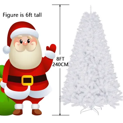 PROTREE 6ft/7ft Christmas Decoration PVC White Christmas Tree Craft Artificial Christmas Tree Decoration
